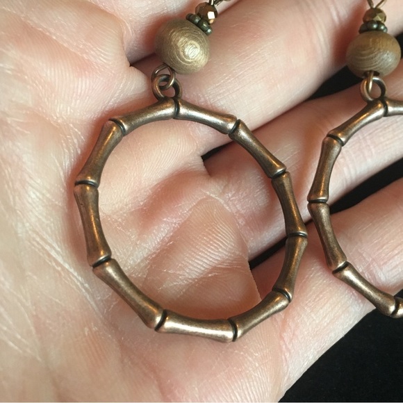 Ethnic Style Dangle Hoop Earrings - Picture 4 of 7